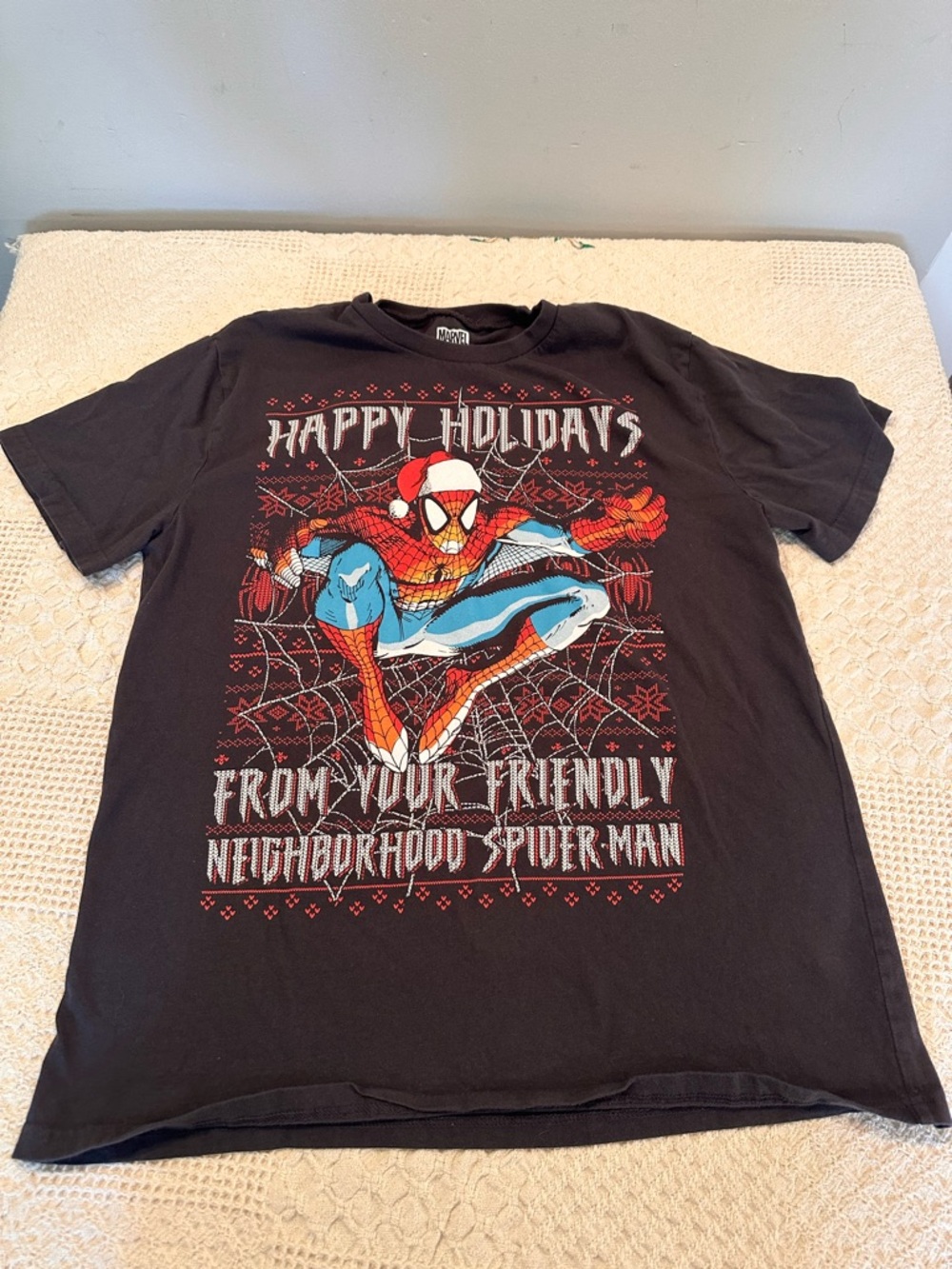 Marvel Black Spider-Man Holiday Graphic Tee